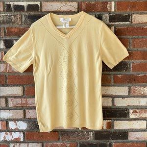 WOMENS ESCADA MARGARETHA LEY YELLOW RHINESTONE SHIRT SIZE 40 MADE IN GERMANY💛👚👕